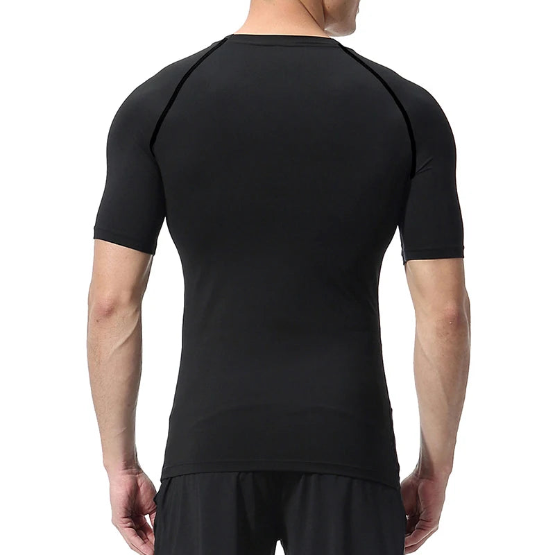 Bat Print Compression Shirts for Men Summer Short Sleeve Rash Guard Gym Workout Running Tshirt Athletic Quick Dry Tees Tops